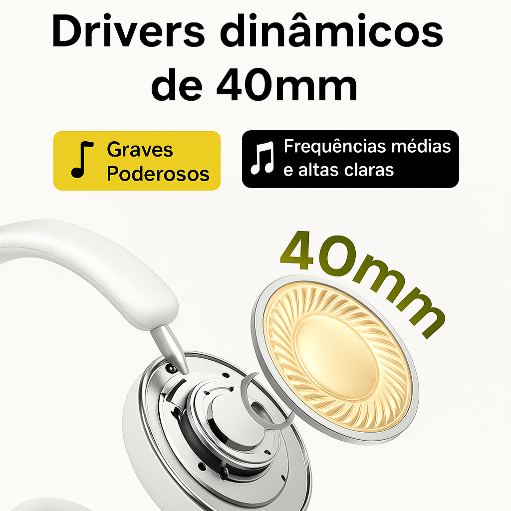 Fone de Ouvido Bluetooth Max2 com Isolamento de Ruído