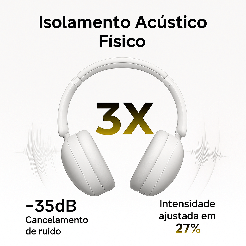 Fone de Ouvido Bluetooth Max2 com Isolamento de Ruído