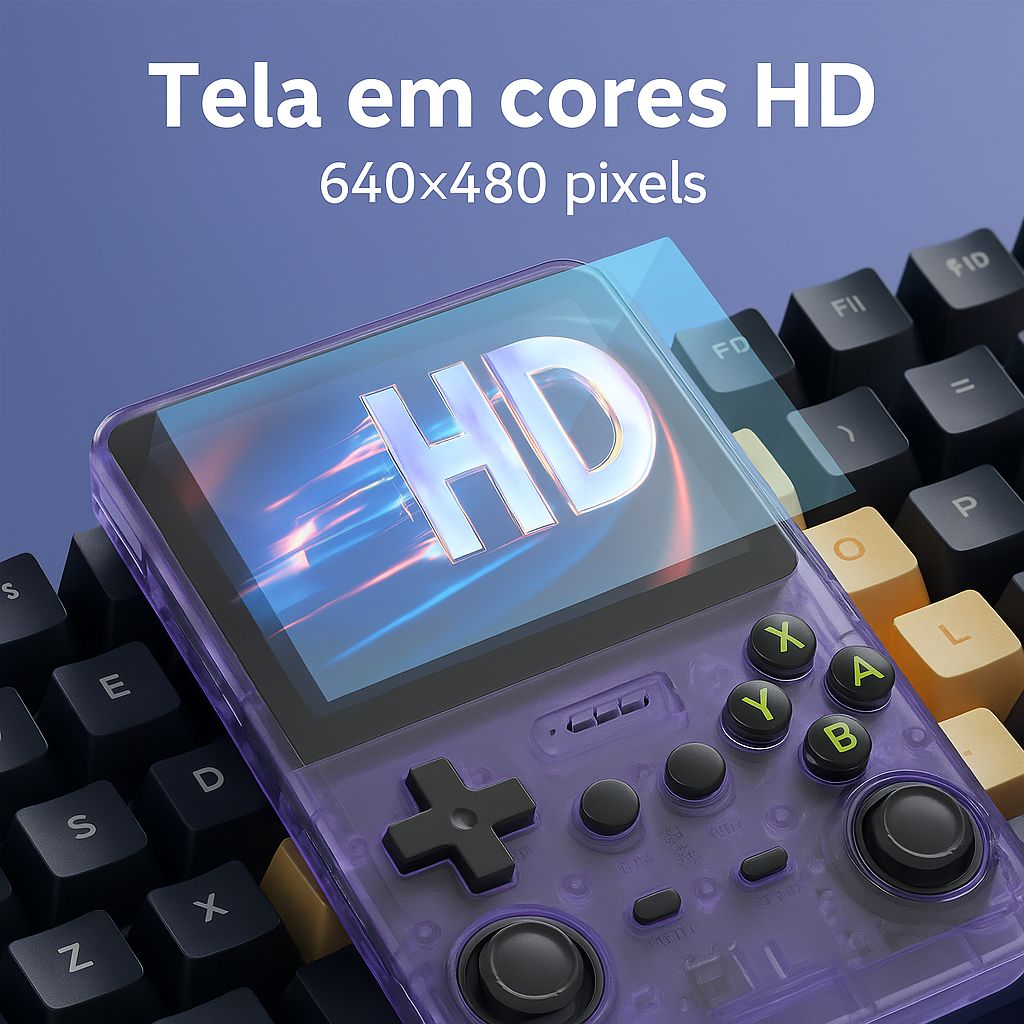 Vídeo Game Portátil R36S Pro — 15.000 Jogos e Tela HD