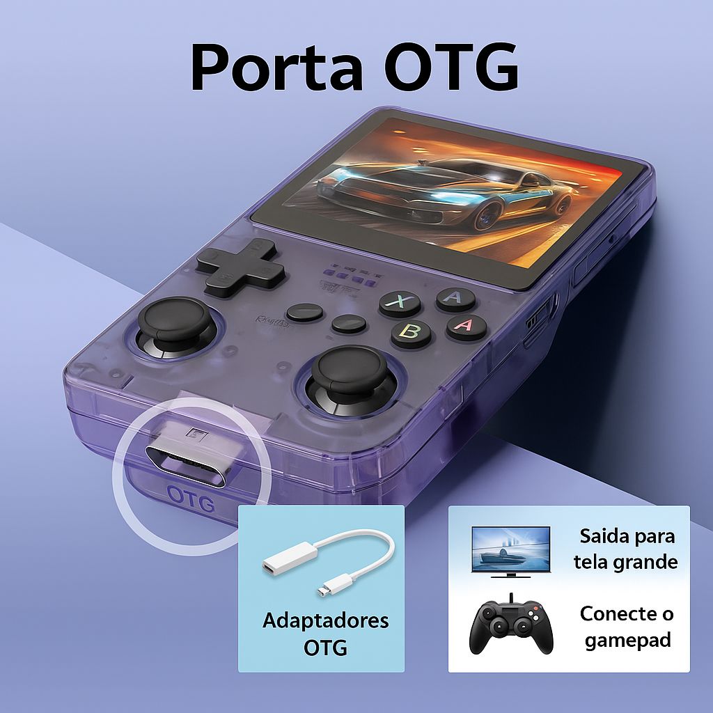 Vídeo Game Portátil R36S Pro — 15.000 Jogos e Tela HD