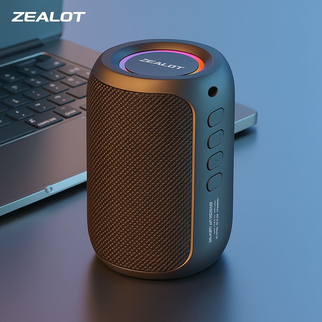 Caixinha de Som Bluetooth S32 Pro — IPX6, 15h de Bateria, LED RGB
