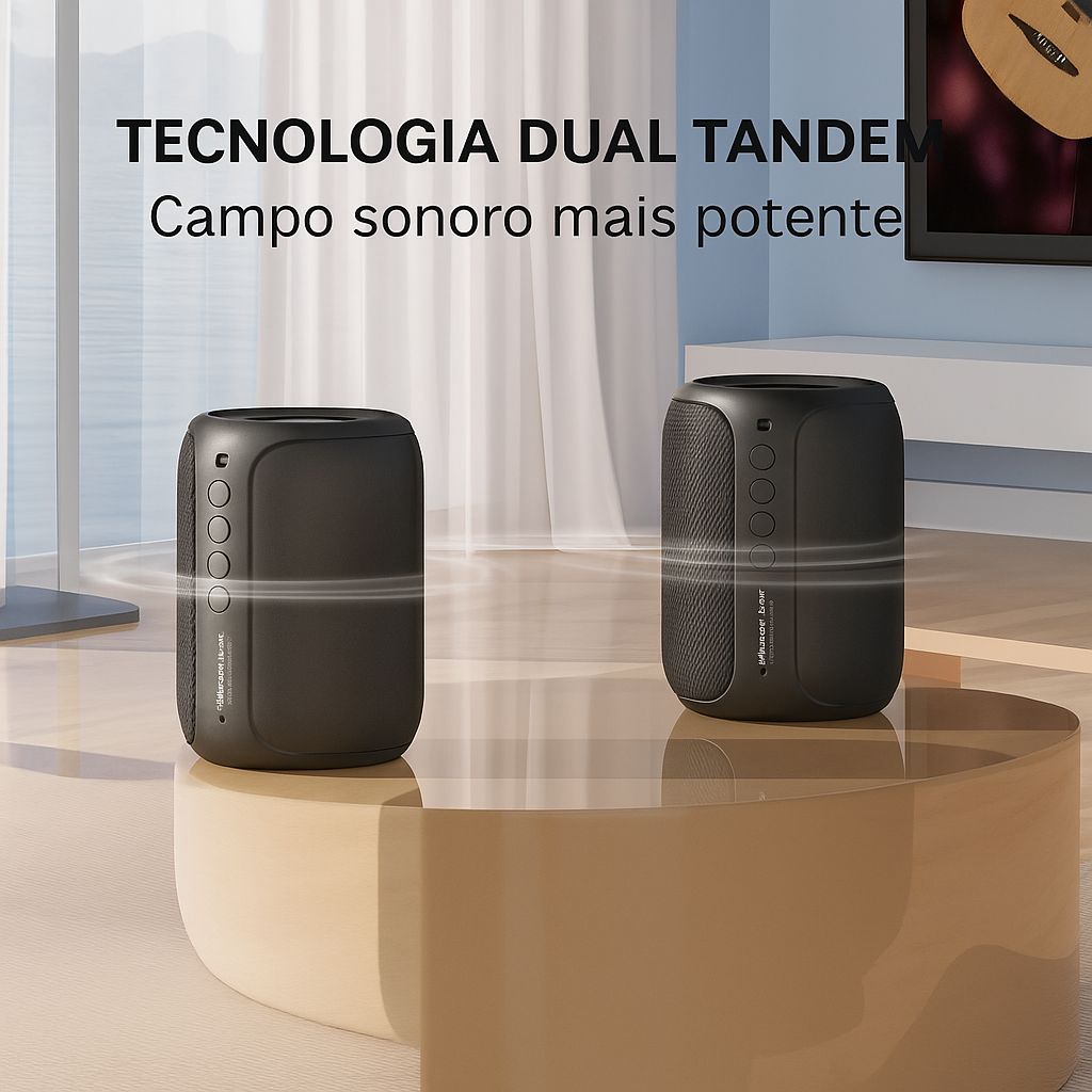 Caixinha de Som Bluetooth S32 Pro — IPX6, 15h de Bateria, LED RGB