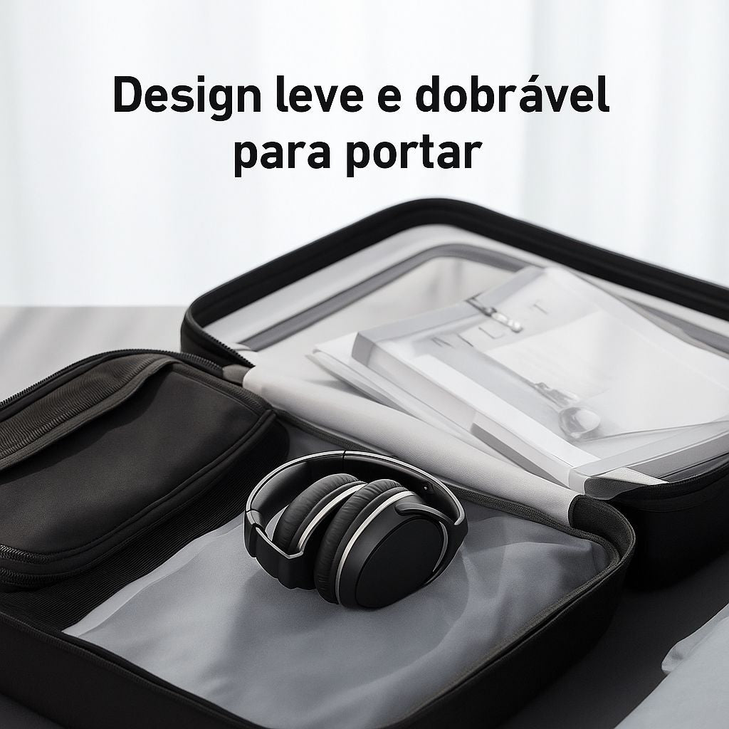 Fone de Ouvido Bluetooth D02 Pro — Dobrável, 50h de Bateria