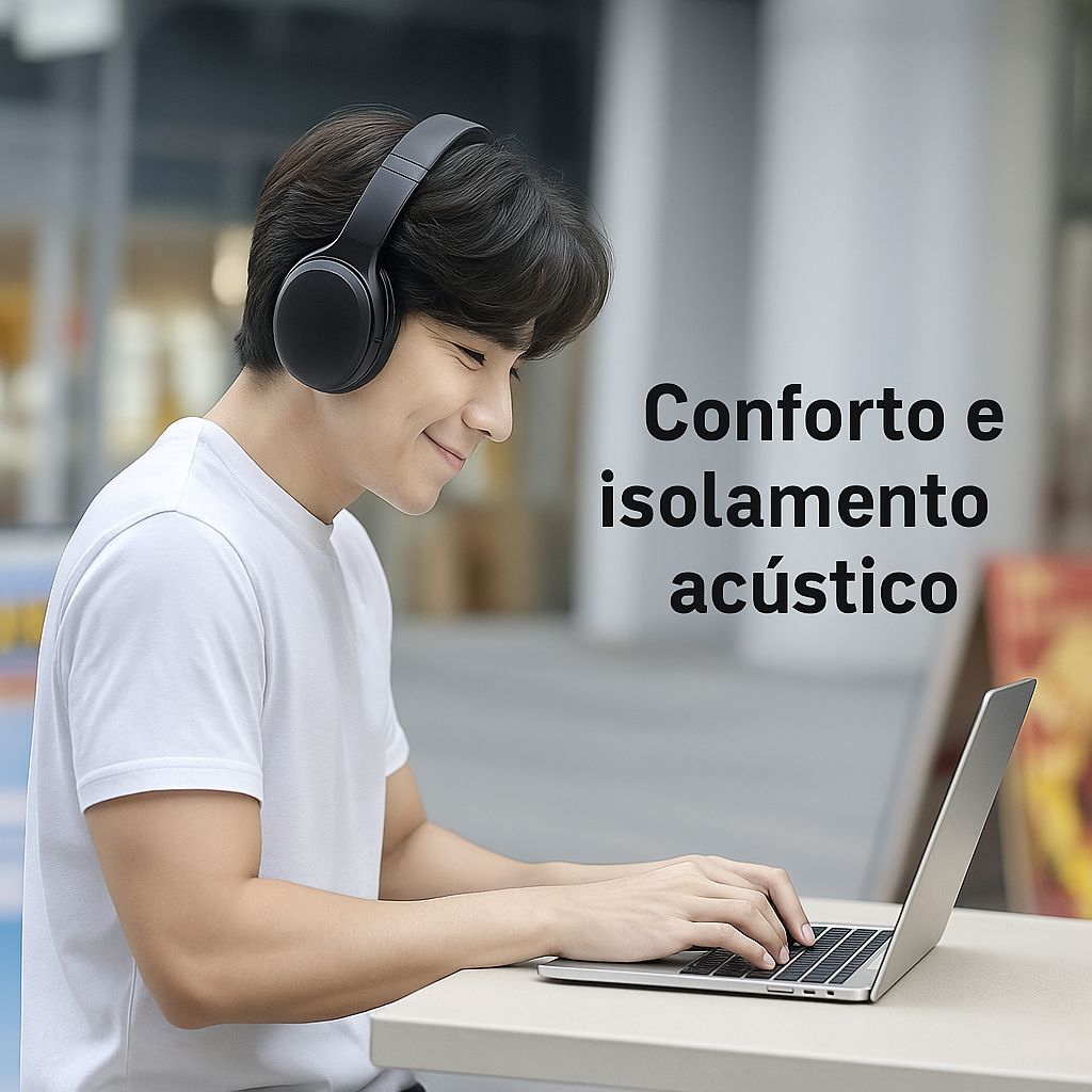 Fone de Ouvido Bluetooth D02 Pro — Dobrável, 50h de Bateria